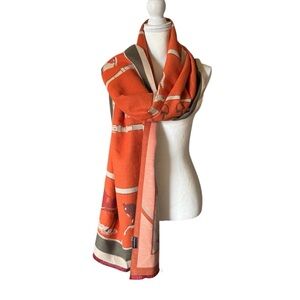 Elegant Orange and Brown Scarf